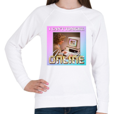 PRINTFASHION I Can't Tonight - I'm Going Online - Női pulóver - Fehér női pulóver, kardigán