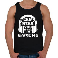 PRINTFASHION i cant hear - Férfi atléta - Fekete