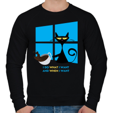 PRINTFASHION I do what I want, and when I want - Férfi pulóver - Fekete