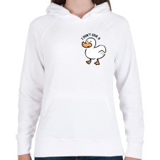 PRINTFASHION I don't give a ... duck - Női kapucnis pulóver - Fehér női pulóver, kardigán
