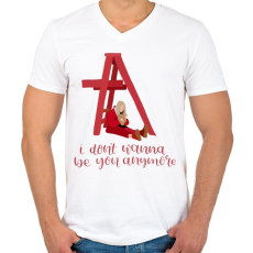 PRINTFASHION I don't wanna be you - Férfi V-nyakú póló - Fehér