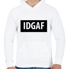 PRINTFASHION I Dont Give A Fuck logó - Férfi kapucnis pulóver - Fehér férfi pulóver, kardigán