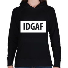 PRINTFASHION I Dont Give A Fuck logó - Női kapucnis pulóver - Fekete női pulóver, kardigán