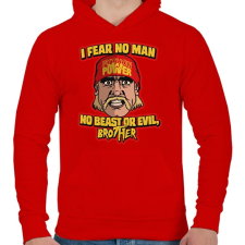 PRINTFASHION I fear no man - Férfi kapucnis pulóver - Piros férfi pulóver, kardigán