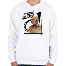 PRINTFASHION I. Ferenc József - Gyerek kapucnis pulóver - Fehér