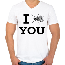 PRINTFASHION I FLY YOU - Férfi V-nyakú póló - Fehér férfi póló