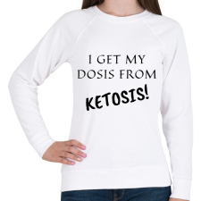 PRINTFASHION I get my dosis from Ketosis - Női pulóver - Fehér női pulóver, kardigán