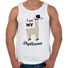 PRINTFASHION I got my dipllama - Férfi atléta - Fehér atléta, trikó