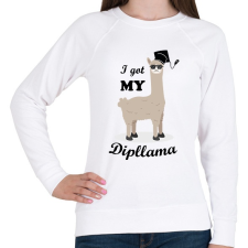 PRINTFASHION I got my dipllama - Női pulóver - Fehér női pulóver, kardigán