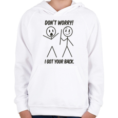 PRINTFASHION I got your back - Gyerek kapucnis pulóver - Fehér