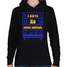 PRINTFASHION I have no s(h)elf control - Női kapucnis pulóver - Fekete női pulóver, kardigán