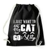 PRINTFASHION I just want to pet my cat and go to sleep - Sportzsák, Tornazsák - Fekete