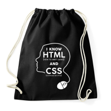 PRINTFASHION I know HTML and CSS - Sportzsák, Tornazsák - Fekete tornazsák