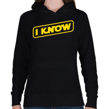 PRINTFASHION I know - Női kapucnis pulóver - Fekete női pulóver, kardigán