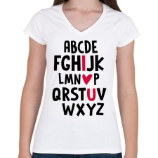 PRINTFASHION I L U - Női V-nyakú póló - Fehér női póló