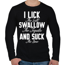 PRINTFASHION I lick swallow and suck - Férfi hosszú ujjú póló - Fekete férfi póló