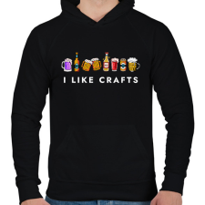 PRINTFASHION I like crafts - vicces sörös ajándék ötlet - Férfi kapucnis pulóver - Fekete férfi pulóver, kardigán