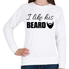 PRINTFASHION I like his beard - Női pulóver - Fehér női pulóver, kardigán