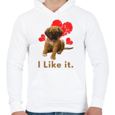 PRINTFASHION i like it - Férfi kapucnis pulóver - Fehér