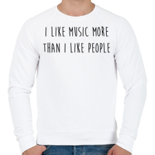 PRINTFASHION I like music... - Férfi pulóver - Fehér férfi pulóver, kardigán