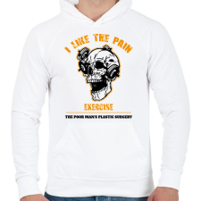 PRINTFASHION I like the pain - Férfi kapucnis pulóver - Fehér férfi pulóver, kardigán