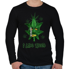 PRINTFASHION i like weed - Férfi hosszú ujjú póló - Fekete férfi póló