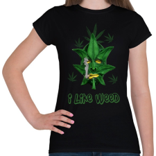 PRINTFASHION i like weed - Női póló - Fekete női póló