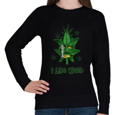 PRINTFASHION i like weed - Női pulóver - Fekete női pulóver, kardigán