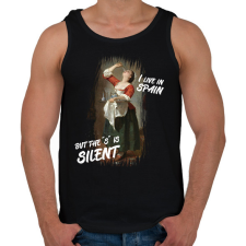 PRINTFASHION I live in Spain... but - Férfi atléta - Fekete atléta, trikó