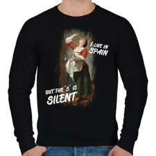 PRINTFASHION I live in Spain... but - Férfi pulóver - Fekete férfi pulóver, kardigán