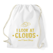 PRINTFASHION I look at clouds - Sportzsák, Tornazsák - Fehér tornazsák