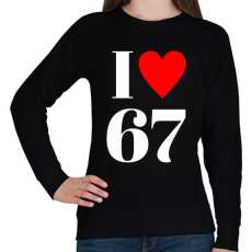 PRINTFASHION I LOVE 67 - Női pulóver - Fekete