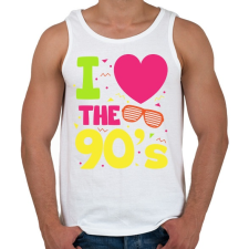 PRINTFASHION I love 90's - Férfi atléta - Fehér atléta, trikó