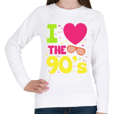 PRINTFASHION I love 90's - Női pulóver - Fehér női pulóver, kardigán