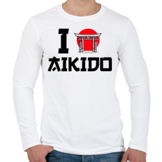 PRINTFASHION I love Aikido - Férfi hosszú ujjú póló - Fehér