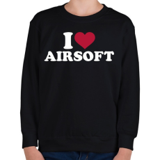 PRINTFASHION I love airsoft - Gyerek pulóver - Fekete