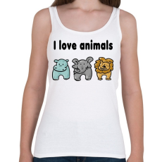 PRINTFASHION I love animals - Női atléta - Fehér