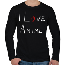PRINTFASHION I love anime - Férfi hosszú ujjú póló - Fekete férfi póló