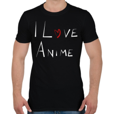 PRINTFASHION I love anime - Férfi póló - Fekete