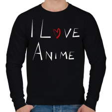 PRINTFASHION I love anime - Férfi pulóver - Fekete férfi pulóver, kardigán