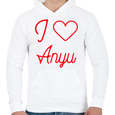 PRINTFASHION I love Anyu - Férfi kapucnis pulóver - Fehér férfi pulóver, kardigán