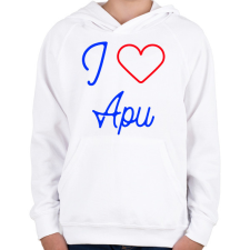 PRINTFASHION I love Apu - Gyerek kapucnis pulóver - Fehér gyerek pulóver, kardigán