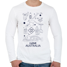 PRINTFASHION I LOVE AUSTRALIA - Férfi hosszú ujjú póló - Fehér férfi póló
