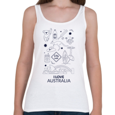 PRINTFASHION I LOVE AUSTRALIA - Női atléta - Fehér női trikó