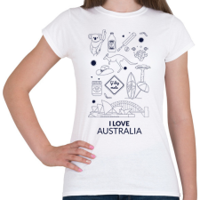 PRINTFASHION I LOVE AUSTRALIA - Női póló - Fehér női póló