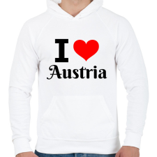 PRINTFASHION I love Austria - Férfi kapucnis pulóver - Fehér férfi pulóver, kardigán