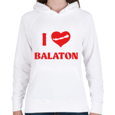 PRINTFASHION I Love Balaton - Női kapucnis pulóver - Fehér női pulóver, kardigán