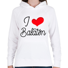PRINTFASHION I love Balaton - Női kapucnis pulóver - Fehér női pulóver, kardigán
