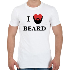 PRINTFASHION I love beard - Férfi póló - Fehér férfi póló