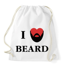 PRINTFASHION I love beard - Sportzsák, Tornazsák - Fehér tornazsák